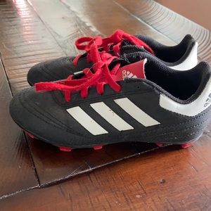 adidas Kids Black White Red Soccer Cleats Sneakers